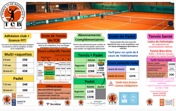 Tarifs selon les offres au TCB!